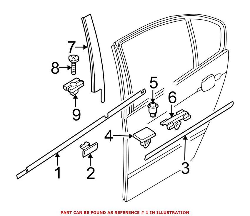 Window Weatherstrip - Rear Passenger Side Outer Lower